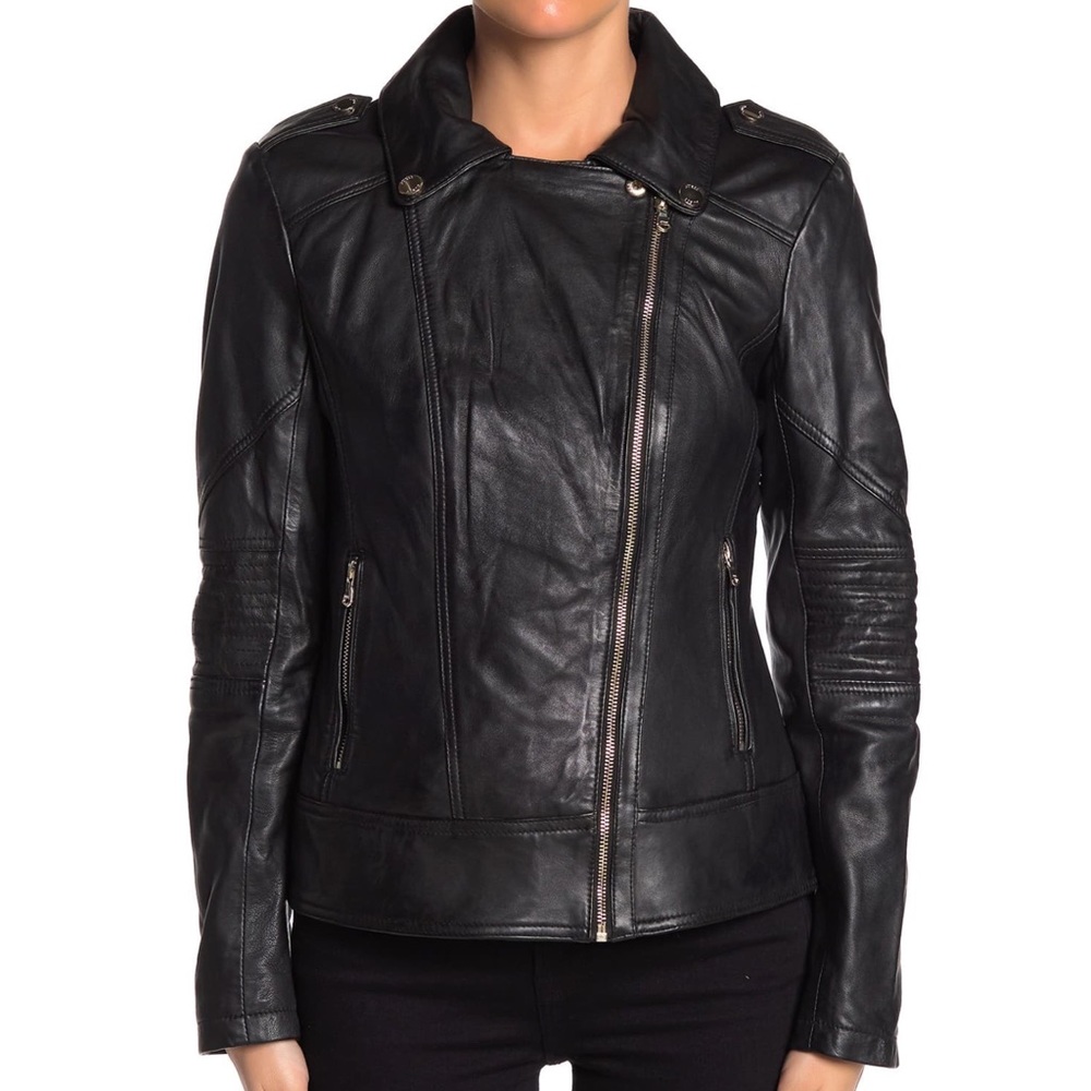 GUESS Genuine Leather Moto Jacket XL